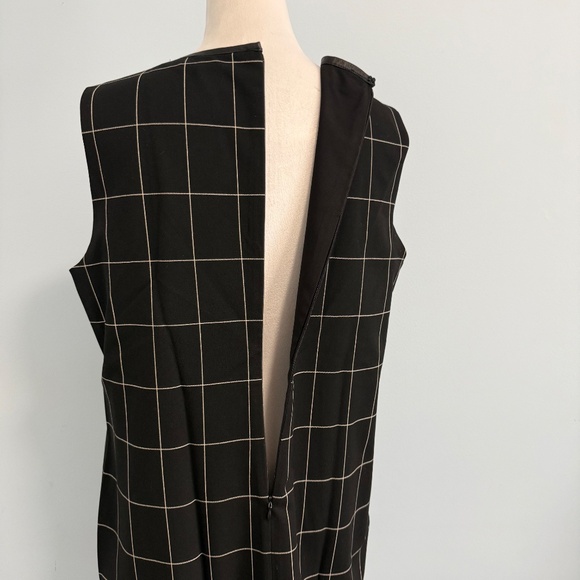 Lauren Ralph Lauren Women’s Leather Trim Sleeveless Checkered Dress Size 16 - Picture 5 of 9